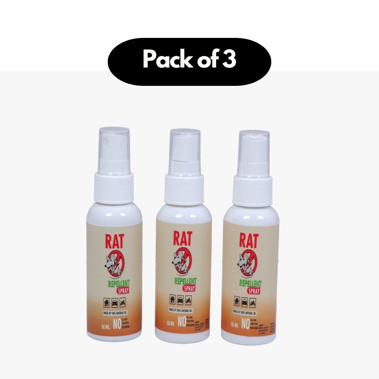 Dazzip Rat Repellent Spray 50ml (Pack of 3 | Long-Lasting Rodent Control)