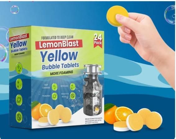 Dazzip LemonBlast Yellow Bubble Drain Cleaning Tablets (24 Tablets)