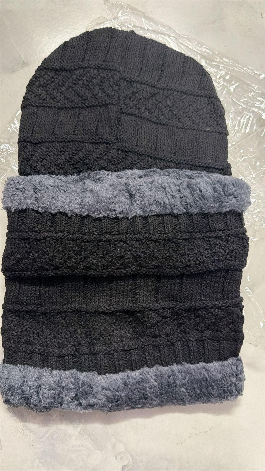 Dazzip Winter Knit Beanie Cap & Neck Warmer Set (Unisex)