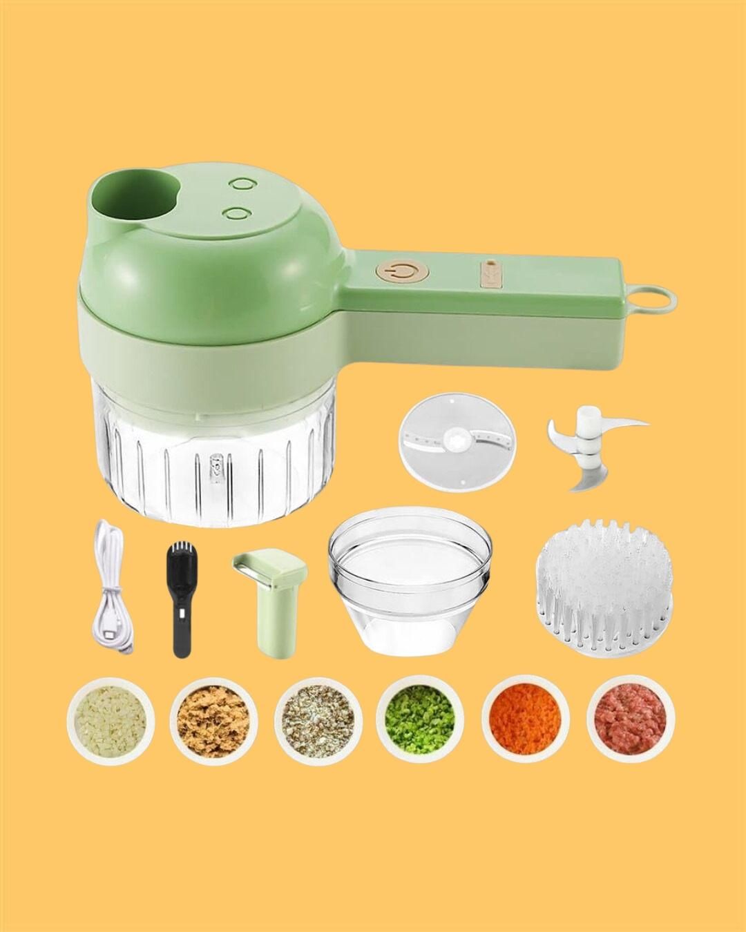 Dazzip 4-in-1 Portable Electric Vegetable Cutter (Cordless | Rechargeable)